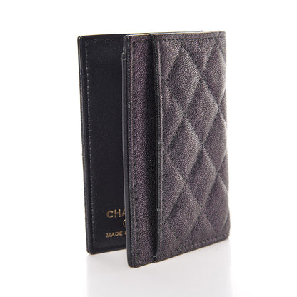 Chanel Iridescent Caviar Quilted Card Holder Wallet Black 3 of 8