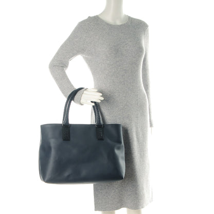 Bottega Veneta Rubberized Canvas Marco Polo Tote Dark Navy 2 of 8