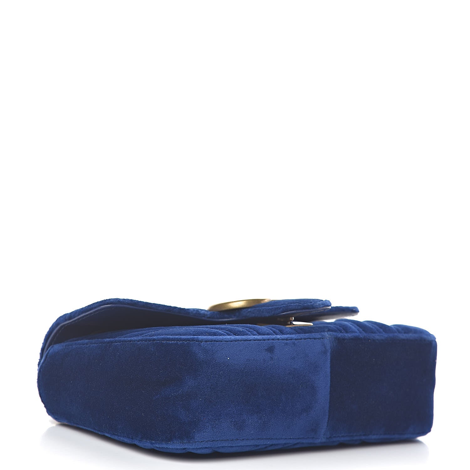 Gucci Velvet Matelasse Mini GG Marmont Shoulder Bag Cobalt Blue 4 of 9