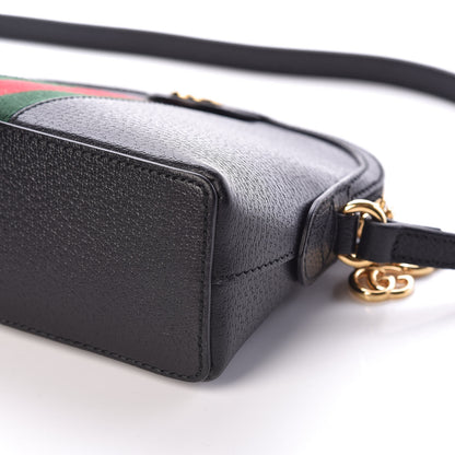Gucci Calfskin GG Web Small Ophidia Dome Shoulder Bag Black 9 of 10