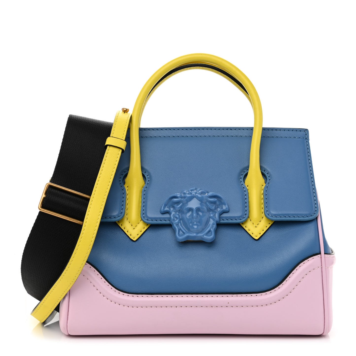 Calfskin Medium Palazzo Empire Bag Blue Pink Yellow