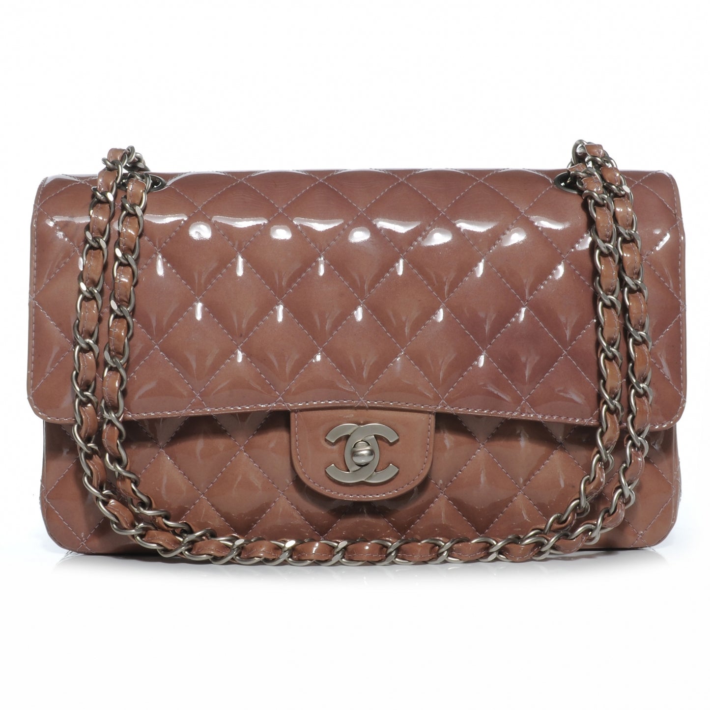Patent Medium Double Flap Mauve