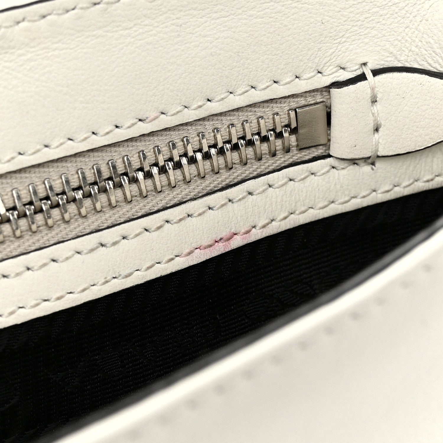 Prada Vitello Calfskin Studded Shoulder Bag White 11 of 16
