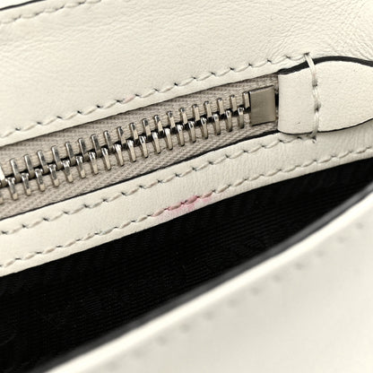 Prada Vitello Calfskin Studded Shoulder Bag White 11 of 16