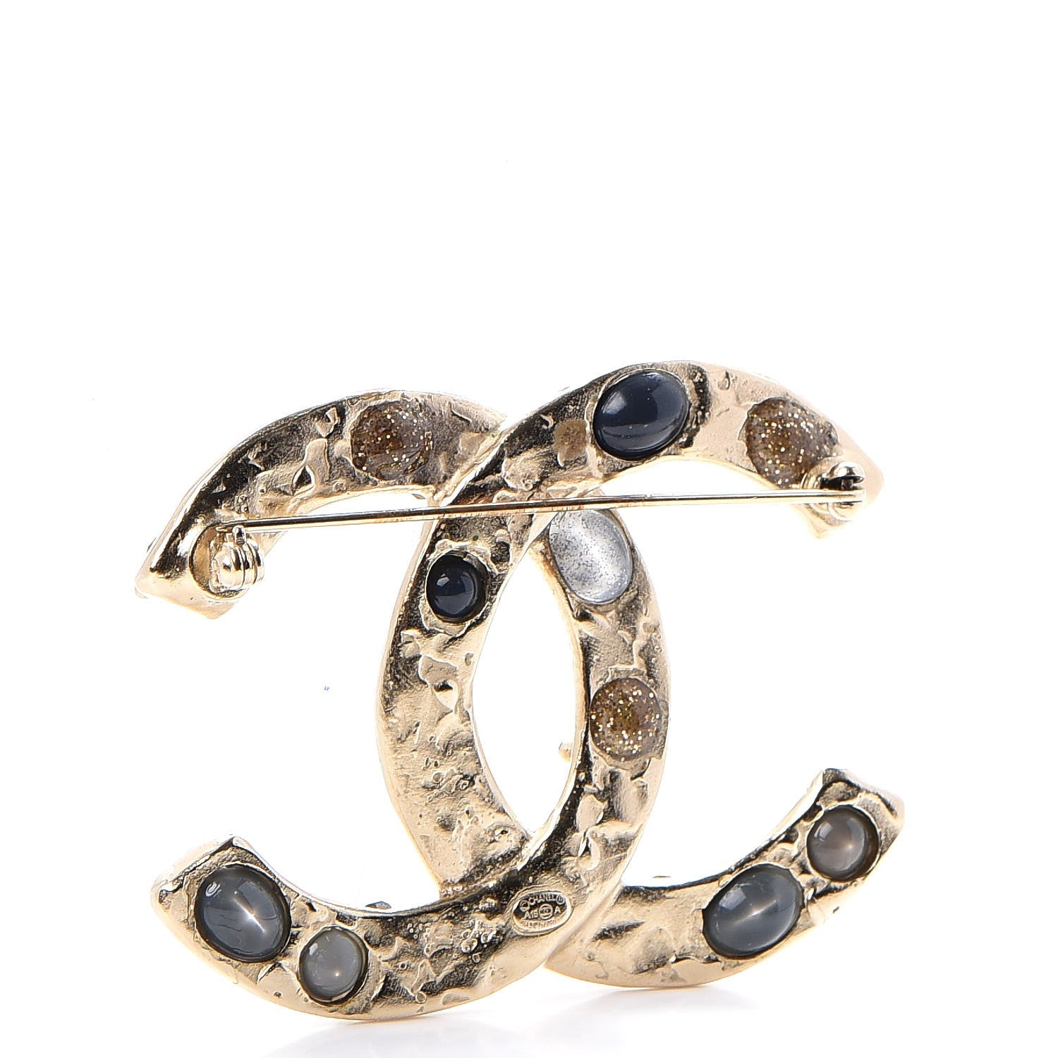 Chanel Crystal Pearl CC Brooch Gold Multicolor 3 of 6