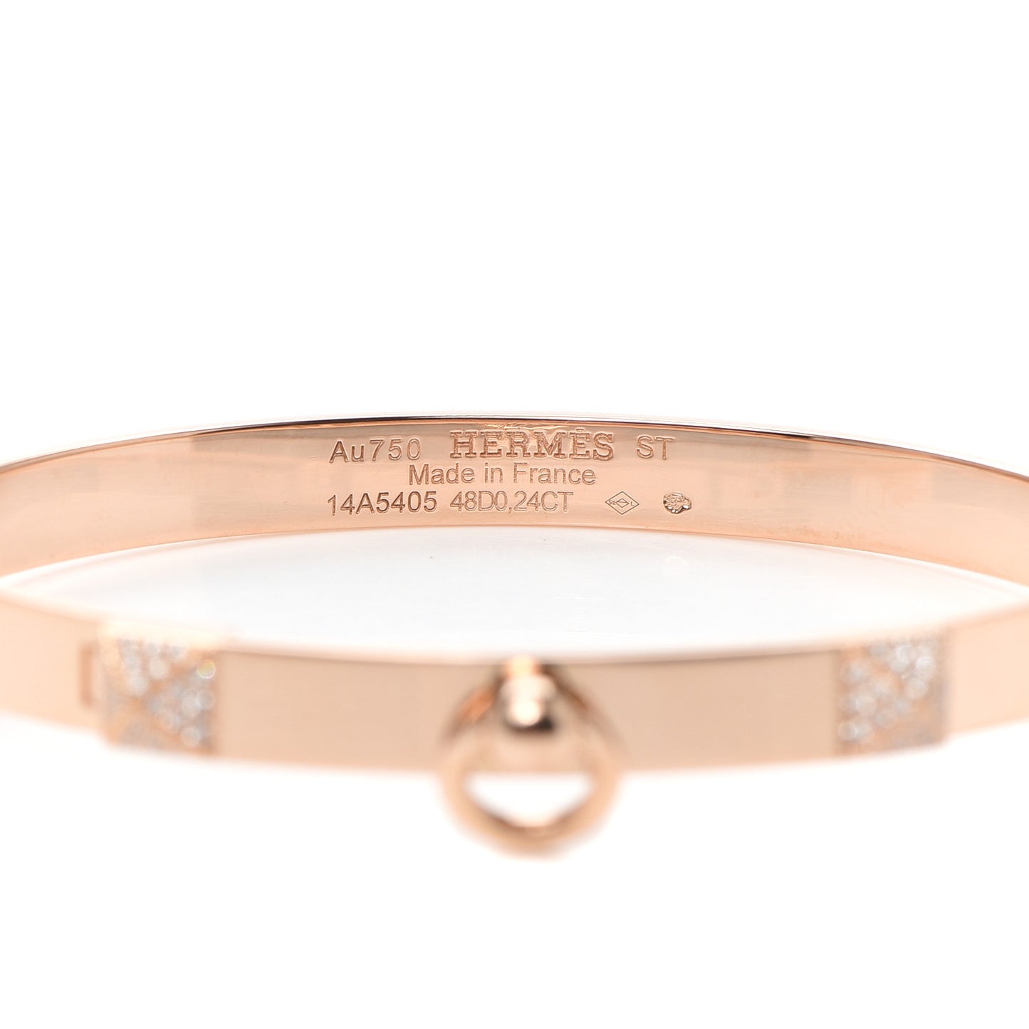 18K Rose Gold Diamond PM Collier De Chien Bracelet ST