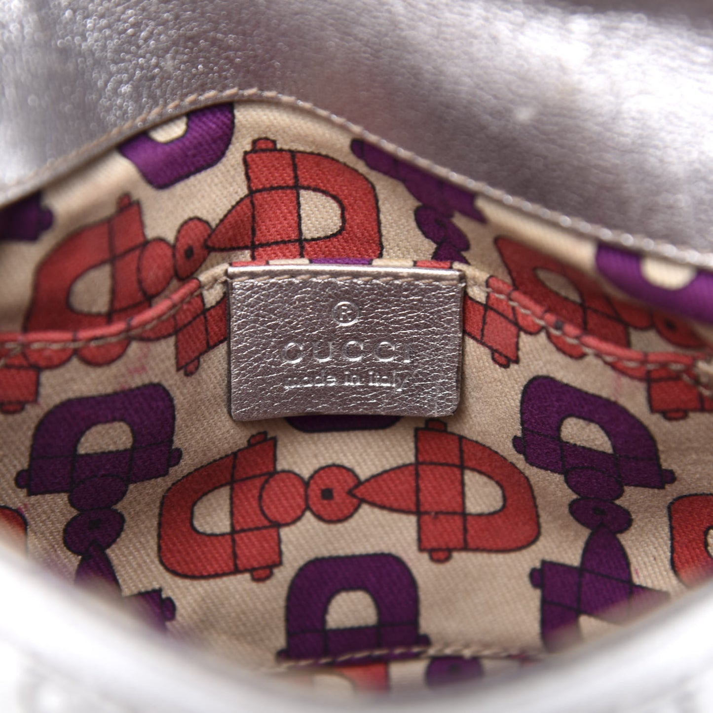 Guccissima Small Britt Tassel Shoulder Bag Silver