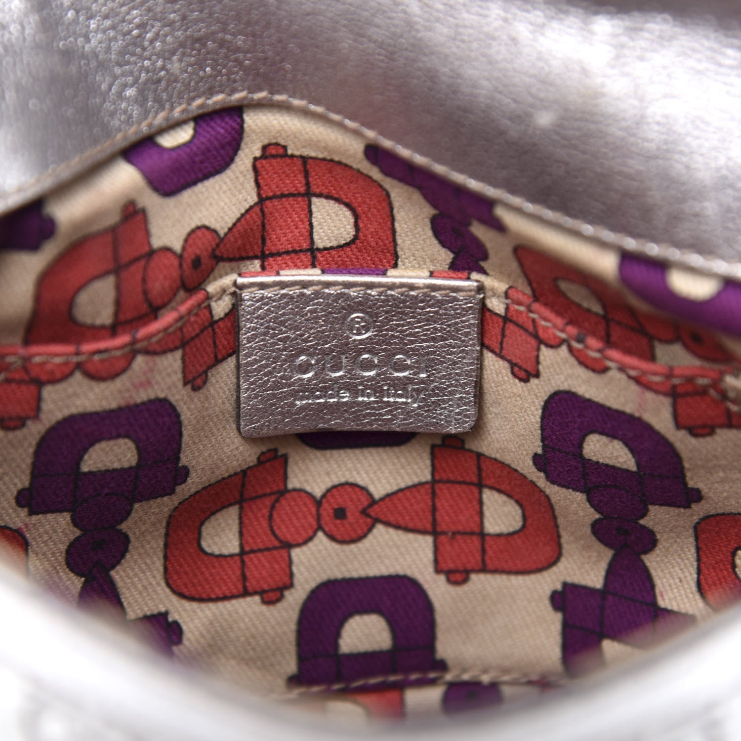 Gucci Guccissima Small Britt Tassel Shoulder Bag Silver 9 of 17
