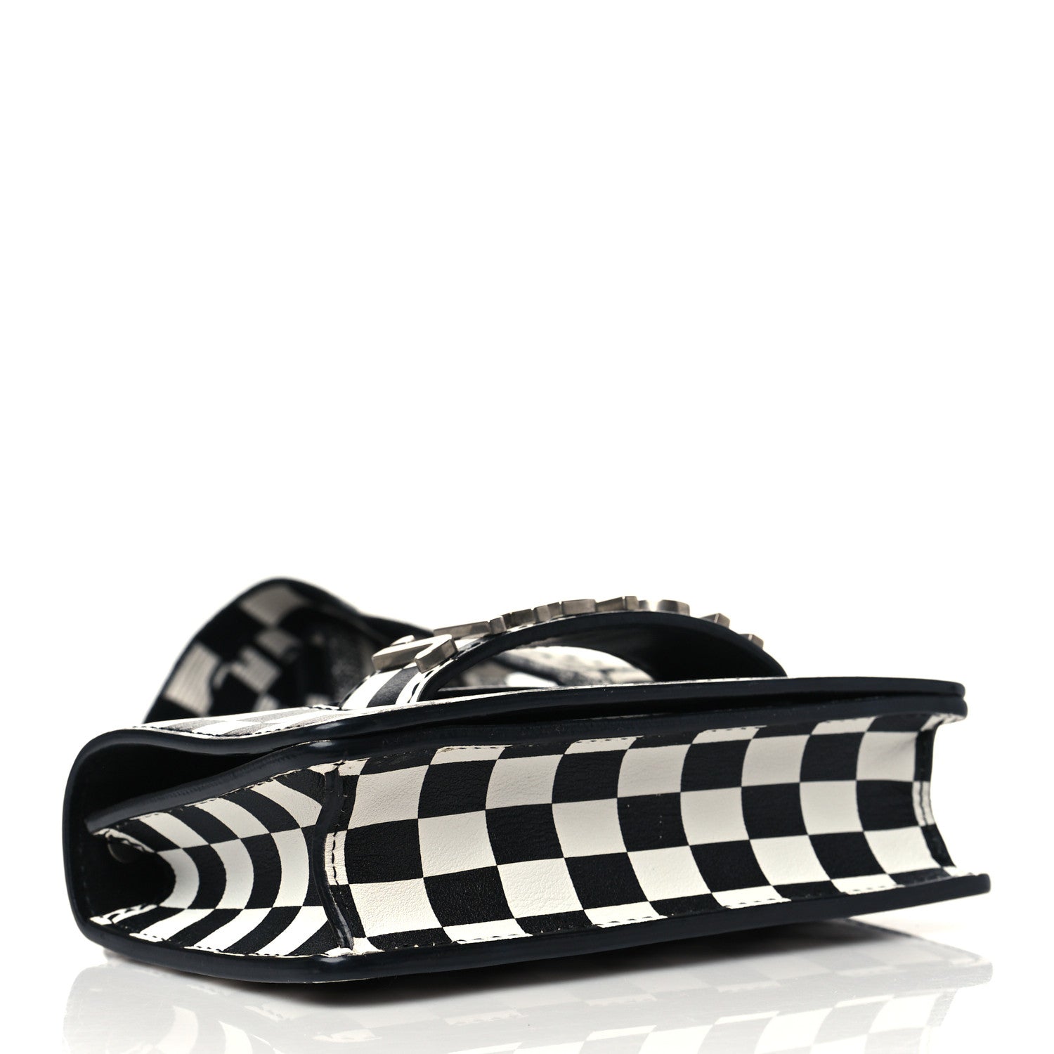 Christian Dior Calfskin Checkered Mini J'Adior Flap Bag Black White 3 of 5