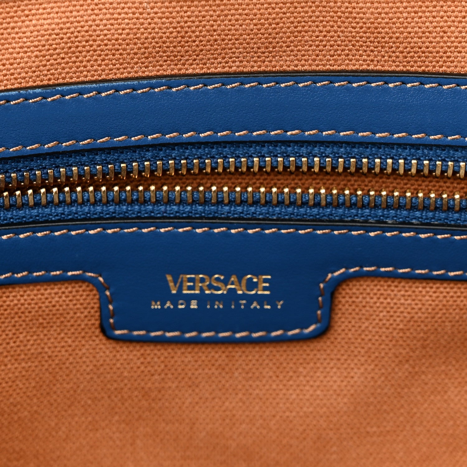 Versace Denim Calfskin La Medusa Tote Bag Blue 6 of 9