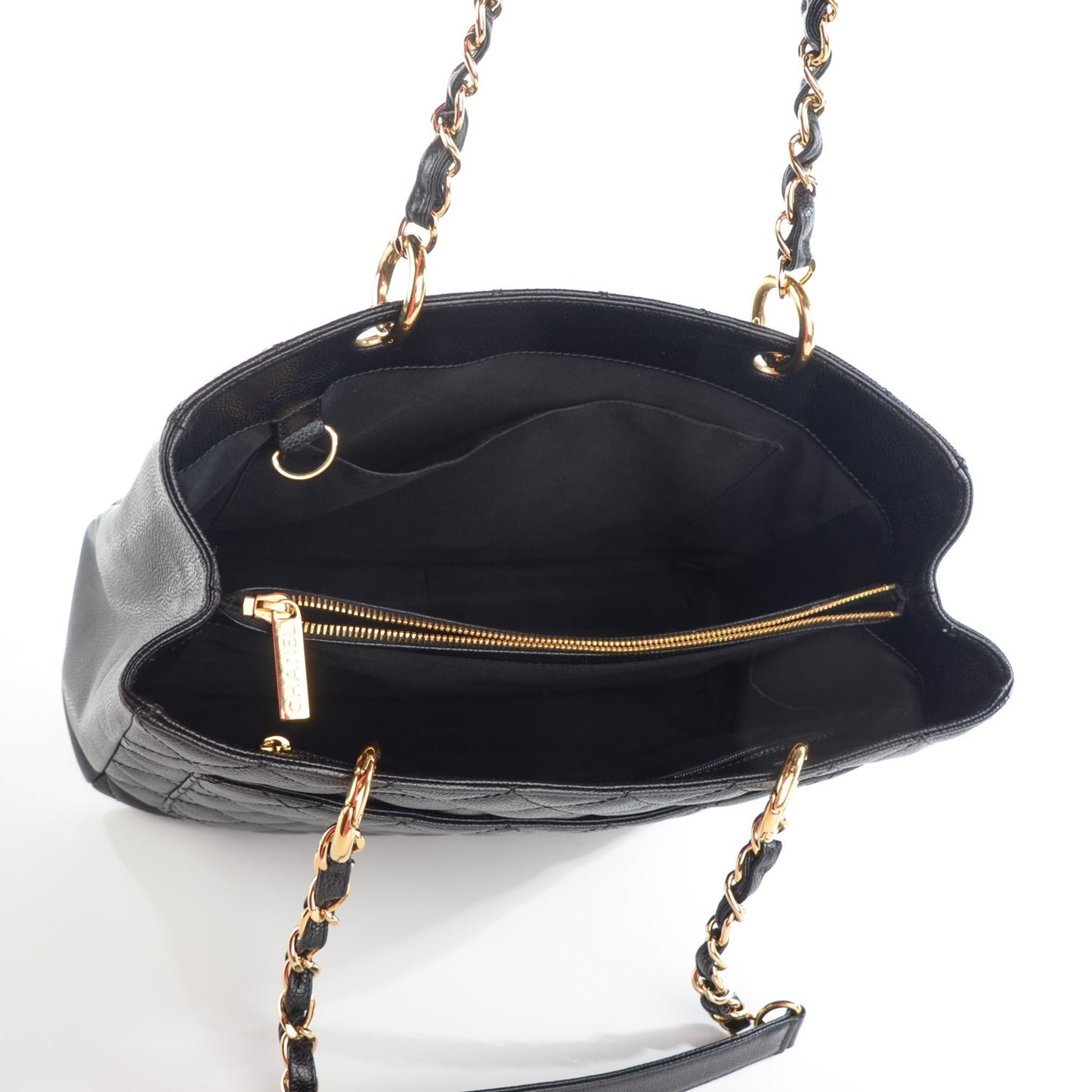 Caviar Quilted Grand Shopping Tote GST Black