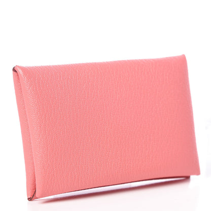 Hermes Chevre Mysore Calvi Card Case Rose Ete 3 of 8