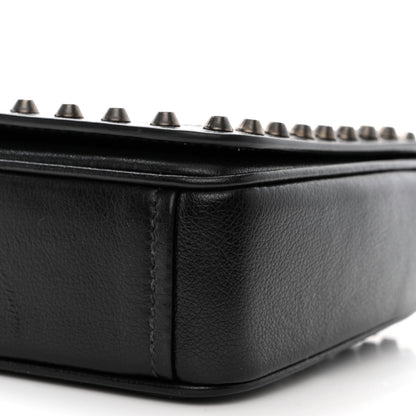 Prada Glace Calfskin Studded Crossbody White Black 13 of 14