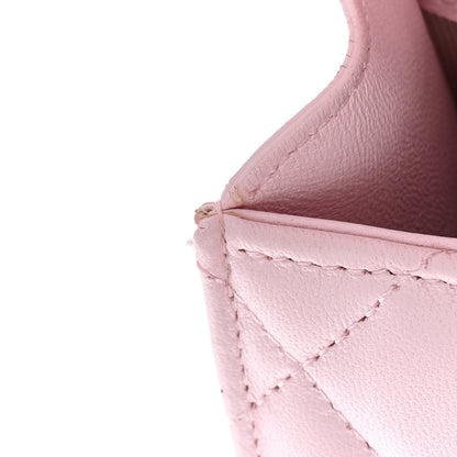 Chanel Lambskin Quilted Top Handle Clutch With Chain Light Pink 11 of 11