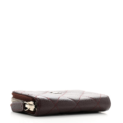 Chanel Caviar Quilted Zip Coin Purse Burgundy 4 of 9
