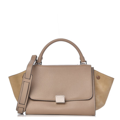 Celine Drummed Calfskin Suede Medium Trapeze Dune 1 of 10