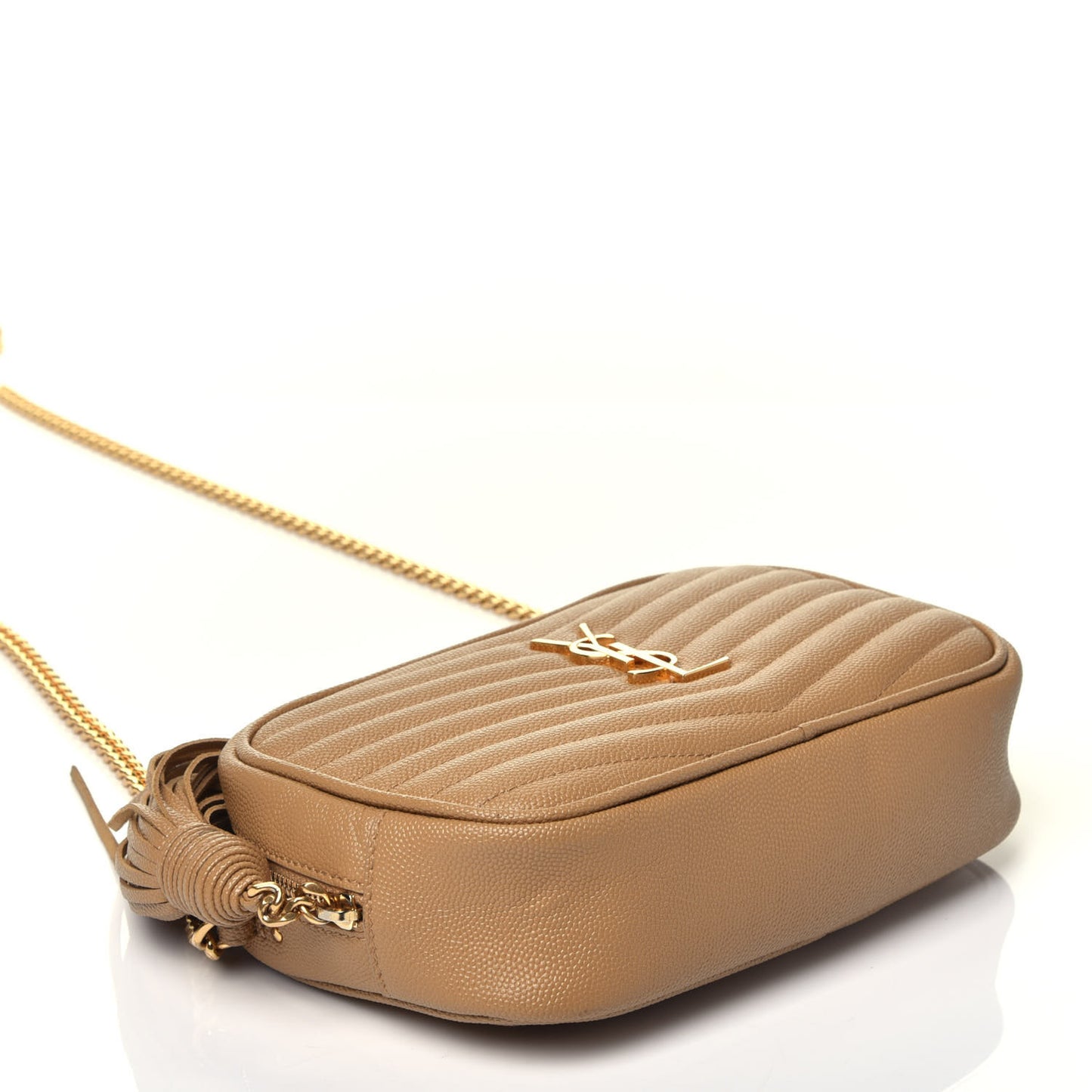 Grain De Poudre Matelasse Monogram Mini Lou Camera Bag Dark Latte