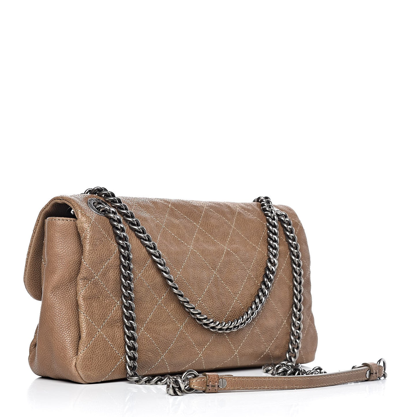 Caviar Quilted Medium Simply CC Flap Brown