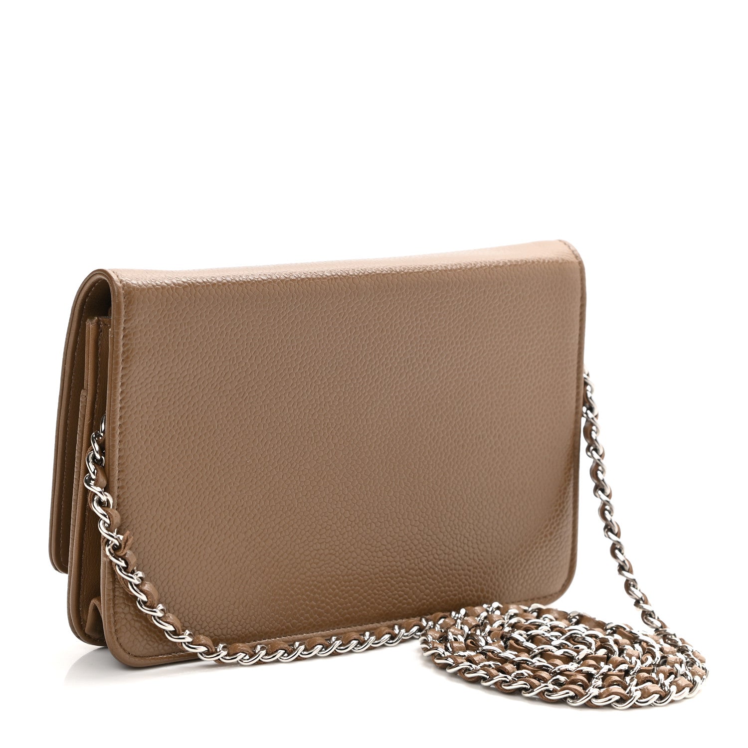 Chanel Caviar Timeless CC Wallet On Chain WOC Brown 3 of 12