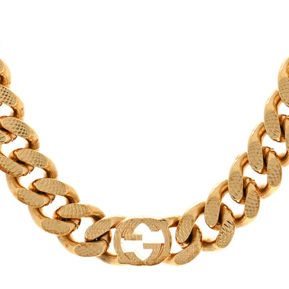 Gucci Metal Interlocking GG Chain Necklace Gold 1 of 5