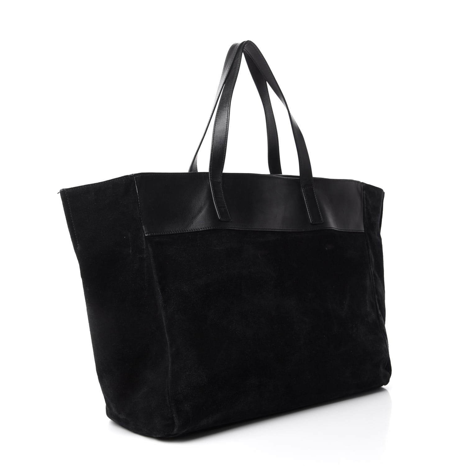 Saint Laurent Calfskin Suede Reversible East West Shopper Tote Black 3 of 21