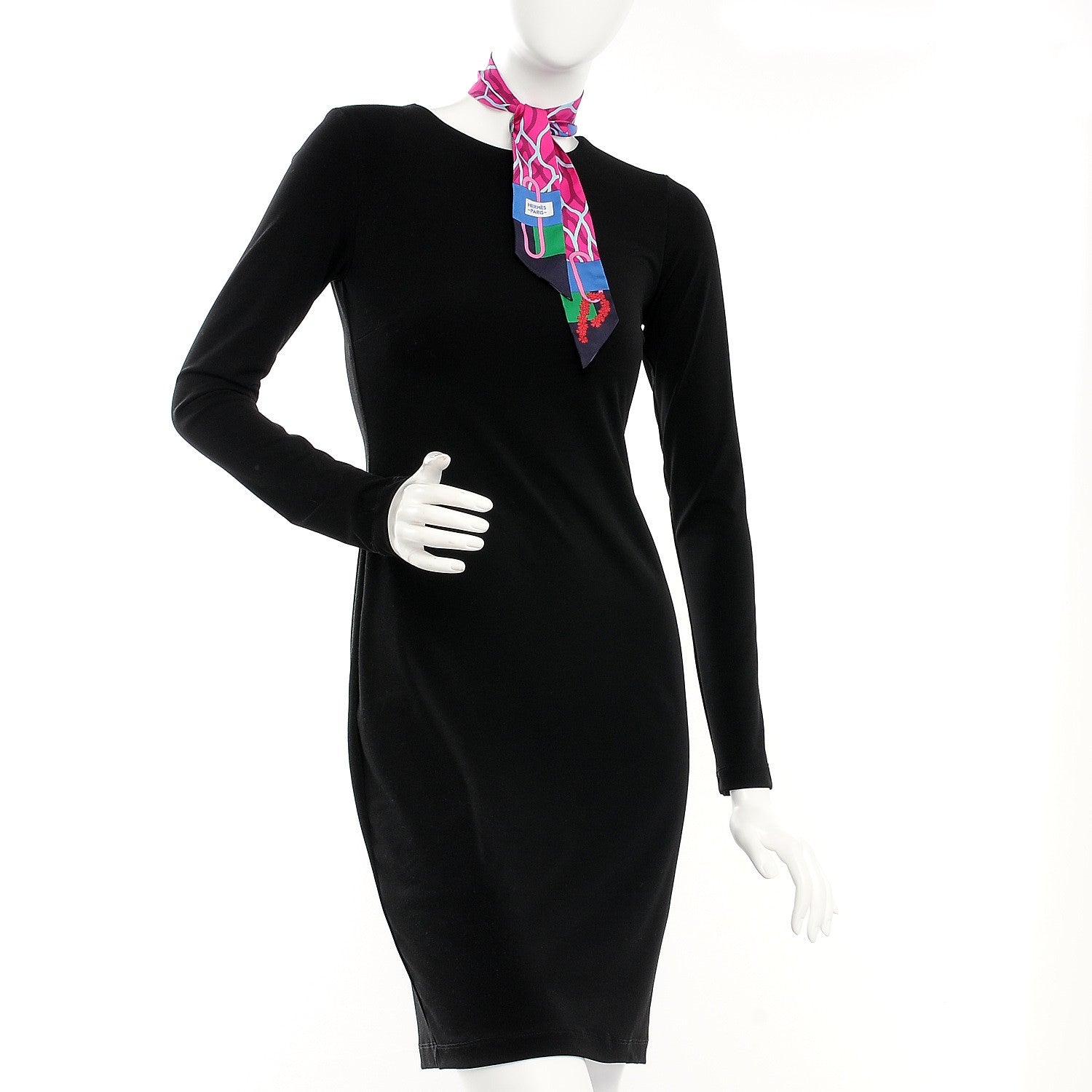 Hermes Silk Ballet Aquatique Twilly Marine Fuchsia Vert 2 of 4