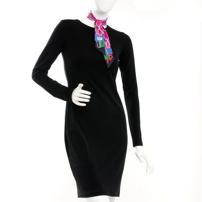 Hermes Silk Ballet Aquatique Twilly Marine Fuchsia Vert 2 of 4
