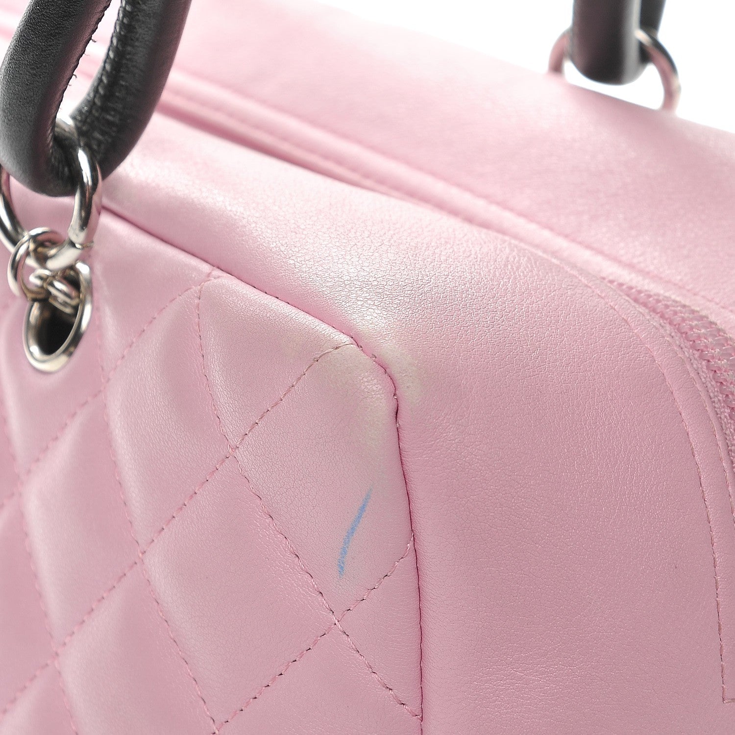 Chanel Calfskin Quilted Large Cambon Bowler Pink Black 9 of 16