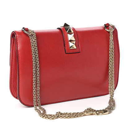 Valentino Garavani Vitello Medium Glam Lock Rockstud Flap Red 2 of 10