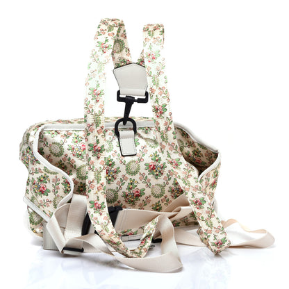 Gucci X MLB Satin Floral Print NY Yankees Patch Convertible Belt Bag Ivory Green 2 of 11