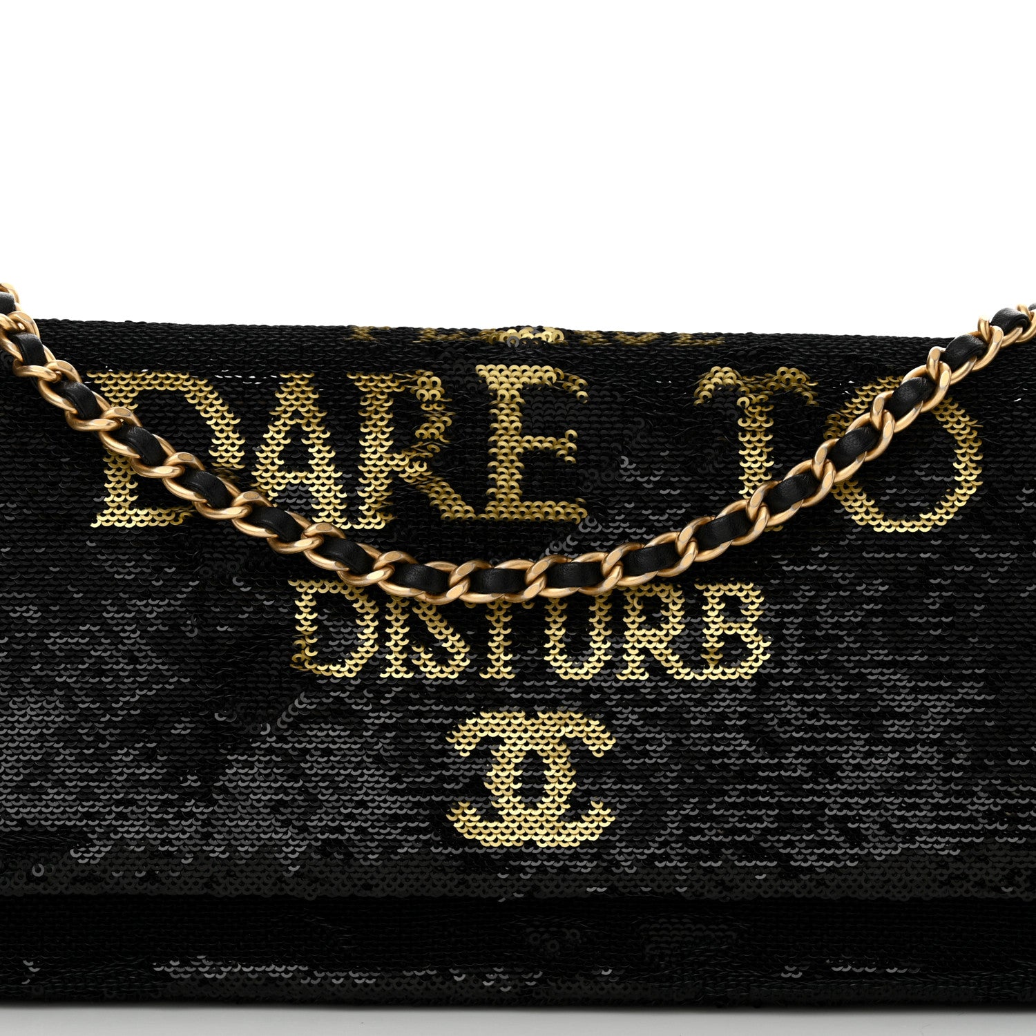Chanel Sequin Paris Cosmopolite Dare To Disturb Flap Black Gold 7 of 9
