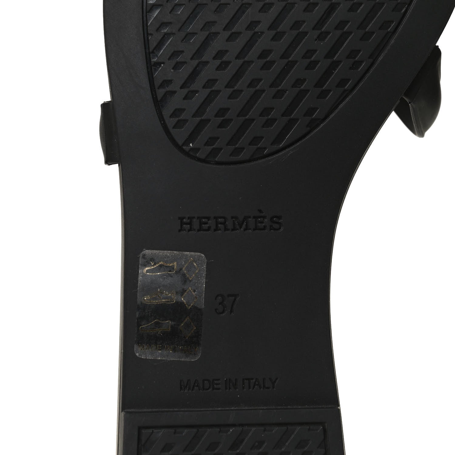 Hermes Rubber Aloha Sandals 37 Black 8 of 11