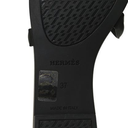 Hermes Rubber Aloha Sandals 37 Black 8 of 11