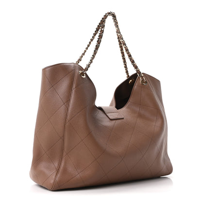 Chanel Grained Calfskin Maxi Shopping Bag Brown 4 of 12