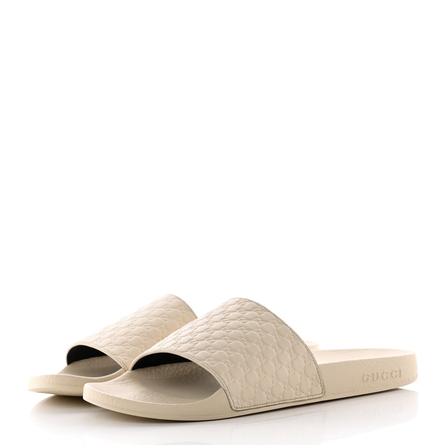 Microguccissima Slide Sandals 39 Ivory