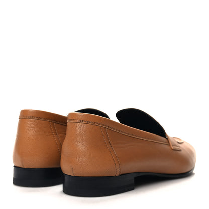 Hermes Goatskin Womens Paris Loafers 37 Gold 4 of 9