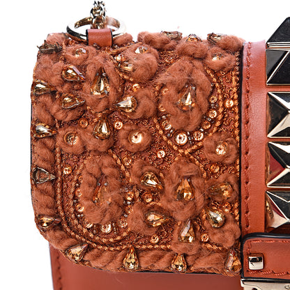 Valentino Garavani Vitello Crystal Embellished Small Glam Lock Rockstud Flap Orange 7 of 13