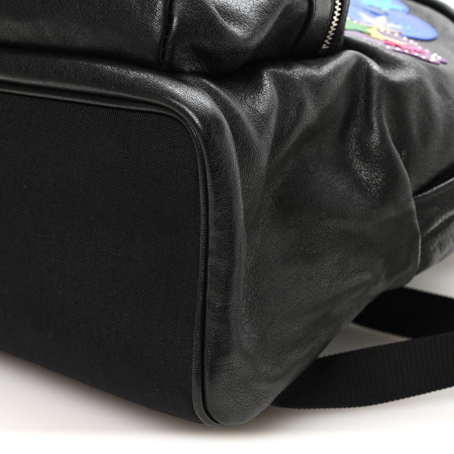 Sheepskin Love Appliqué Mini City Backpack Black