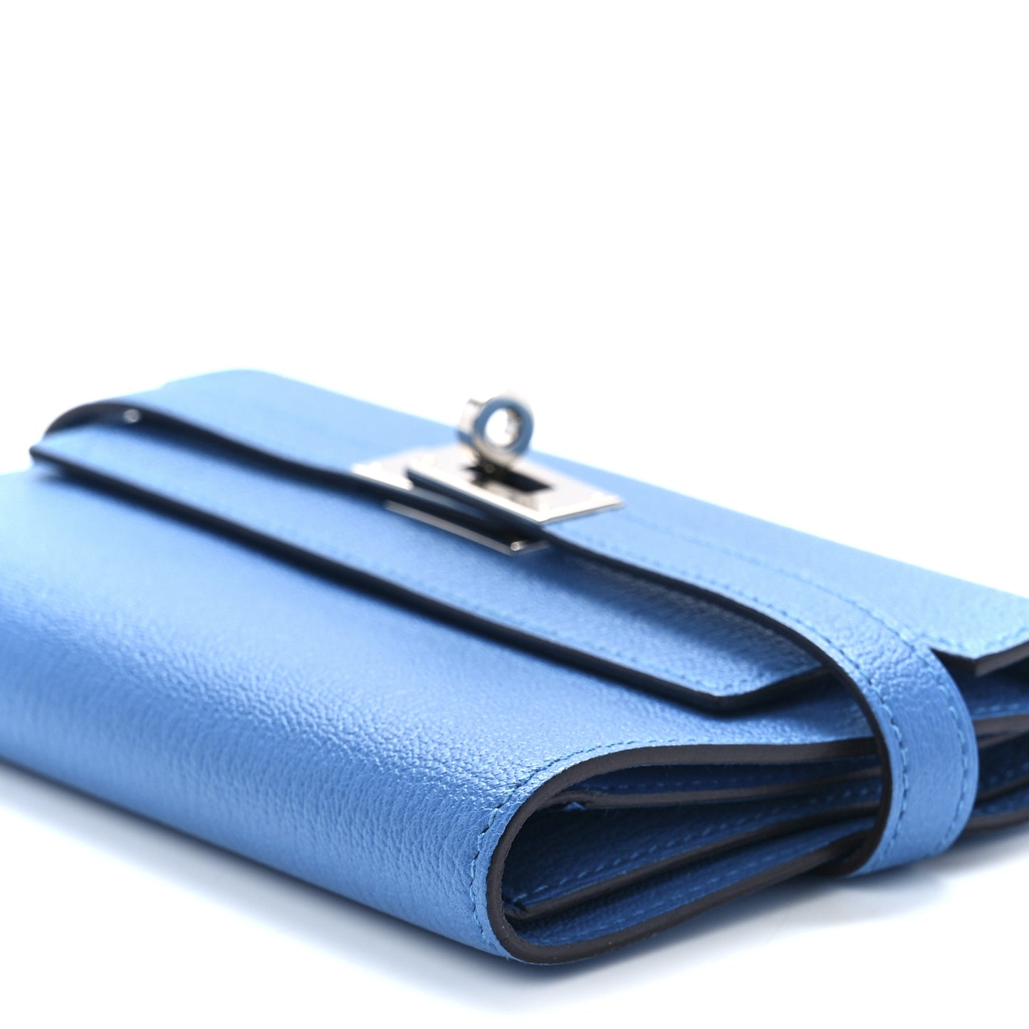 Chevre Mysore Medium Kelly Wallet Bleu Zanzibar