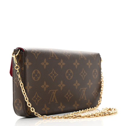 Louis Vuitton Monogram Pochette Felicie Chain Wallet Fuchsia 2 of 11