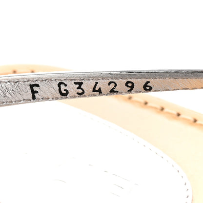 Chanel Mirror Calfskin CC Thong Sandals 40.5 Silver 8 of 14