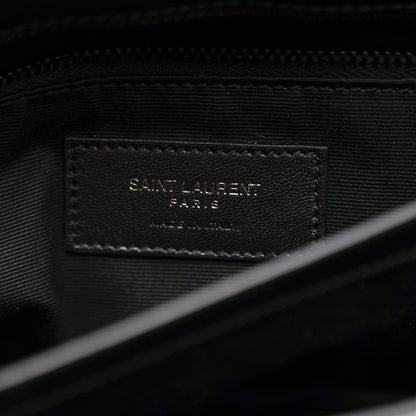 Saint Laurent Calfskin Y Quilted Monogram Monochrome Toy Loulou Crossbody Bag Black 7 of 12