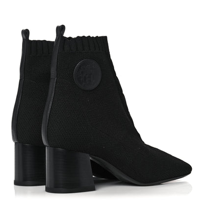 Hermes Knit Calfskin Volver Ankle Boots 37.5 Black 4 of 8