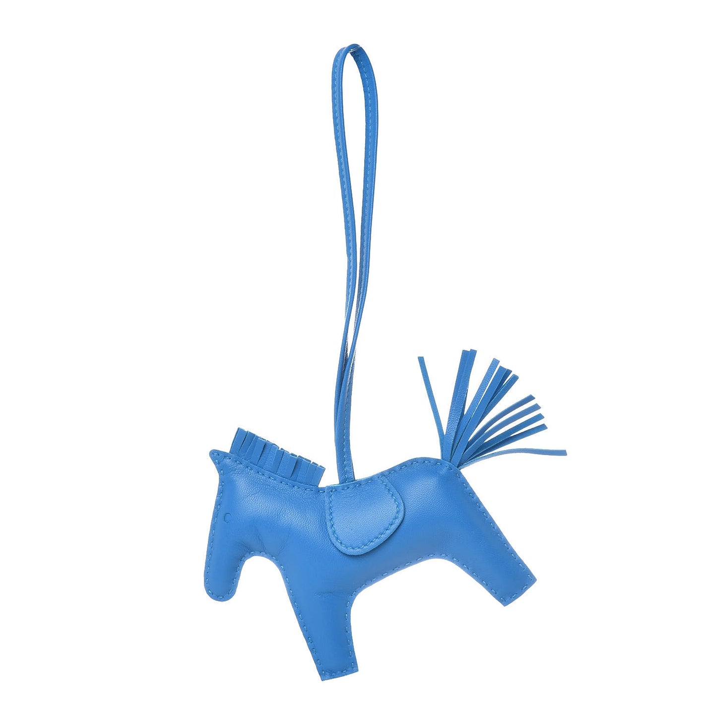 Milo Lambskin Grigri Rodeo Horse Bag Charm MM Bleu Zanzibar