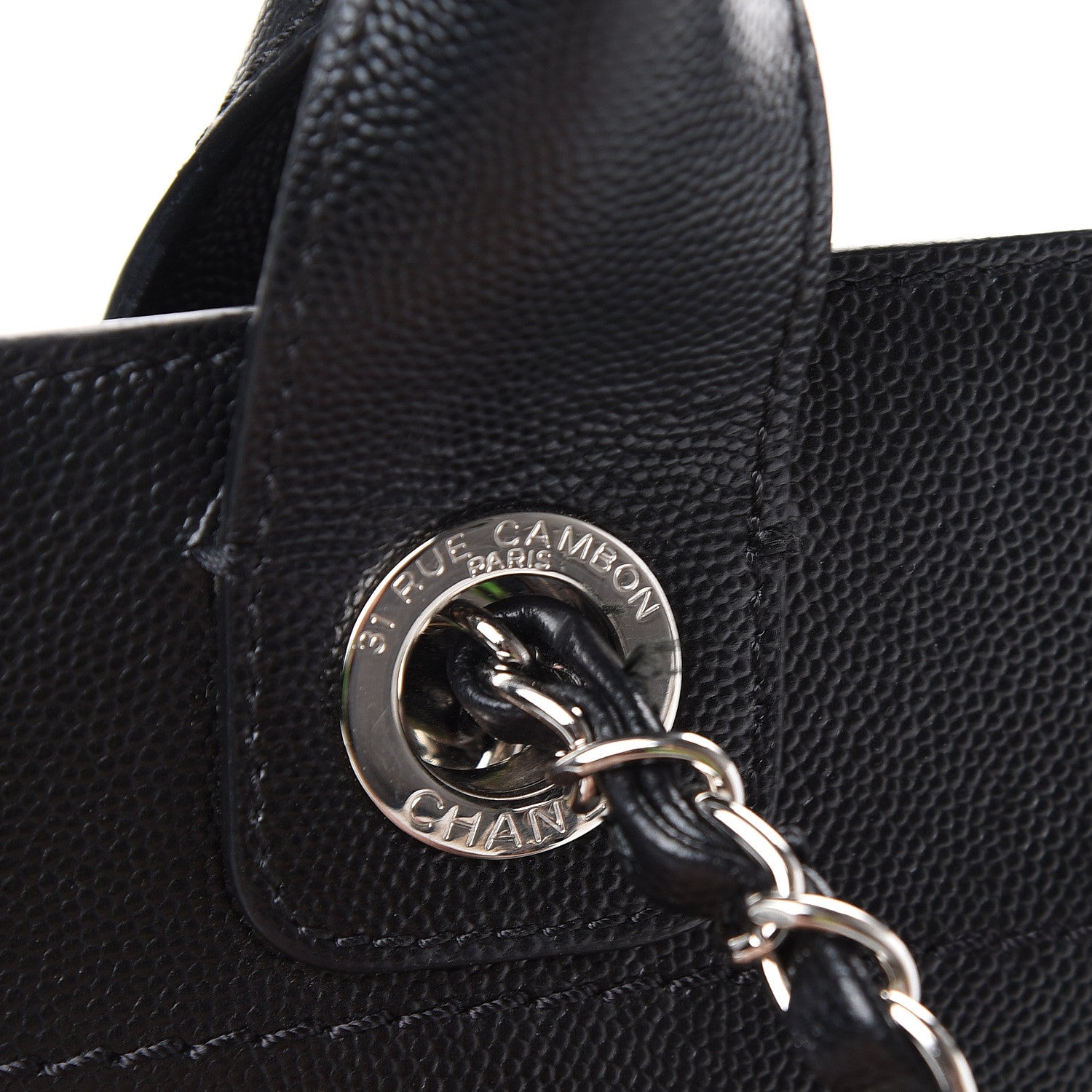 Chanel Caviar Medium Studded Deauville Tote Black 15 of 15