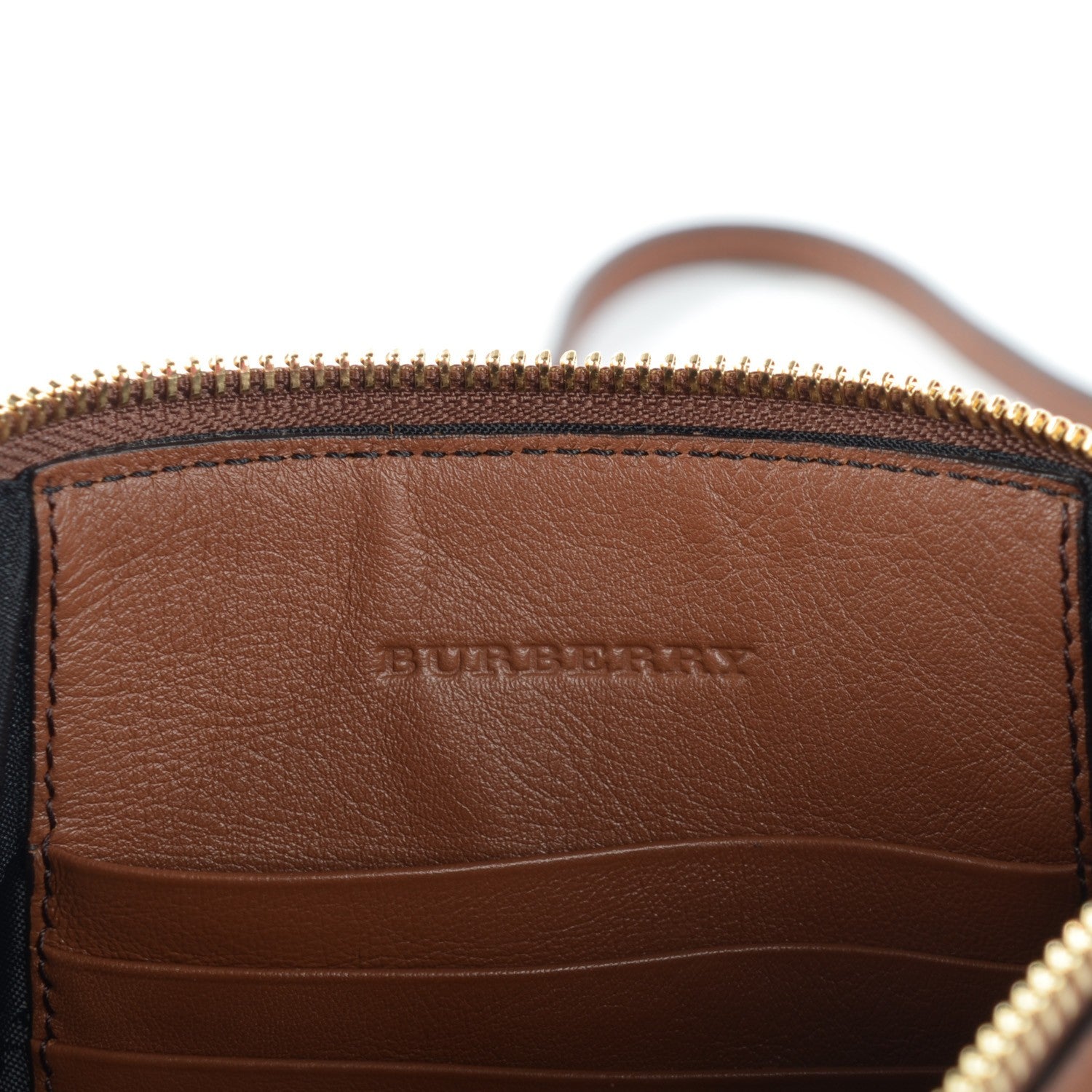 Burberry House Check Derby Peyton Crossbody Clutch Bag Tan 6 of 12