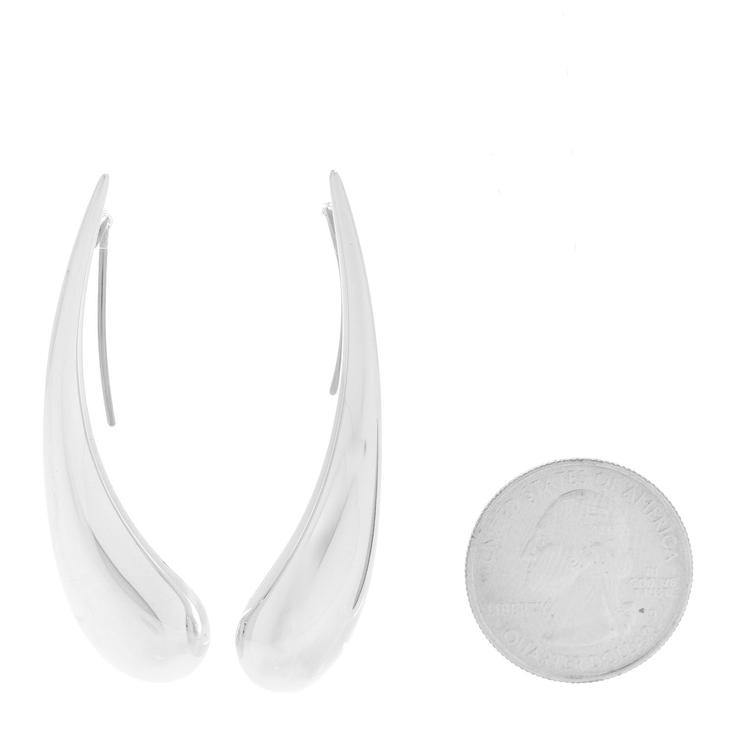 Tiffany Sterling Silver Elsa Peretti Teardrop Hoop Earrings 2 of 6