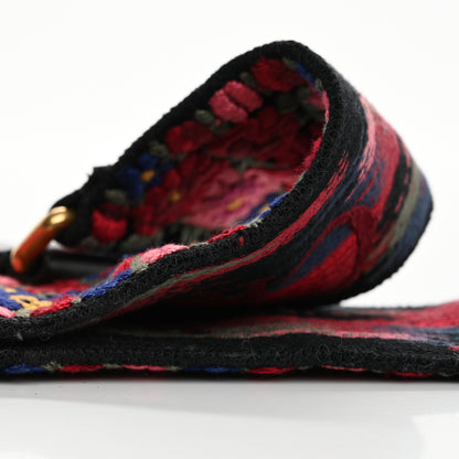 Christian Dior Lambskin Canvas Embroidered Floral Shoulder Strap Multicolor 7 of 7