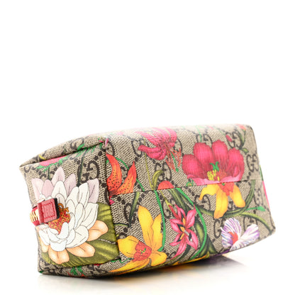 Gucci Soft GG Supreme Monogram Flora Calfskin Small Ophidia Cosmetic Case Beige Ebony Multicolor Rosso 4 of 8