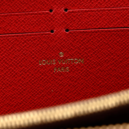 Louis Vuitton Damier Ebene Clemence Wallet Cherry 6 of 7